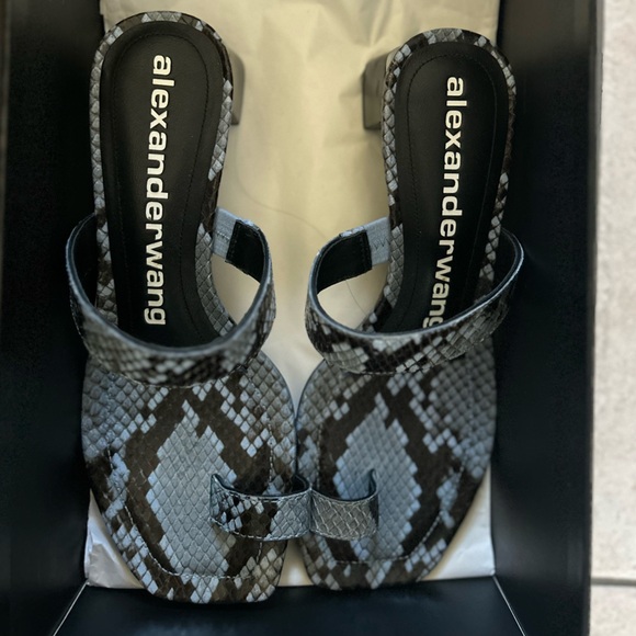 Alexander Wang Ellis Snake Print Sandal Heels 37 7 6.5 $425 - Picture 5 of 10